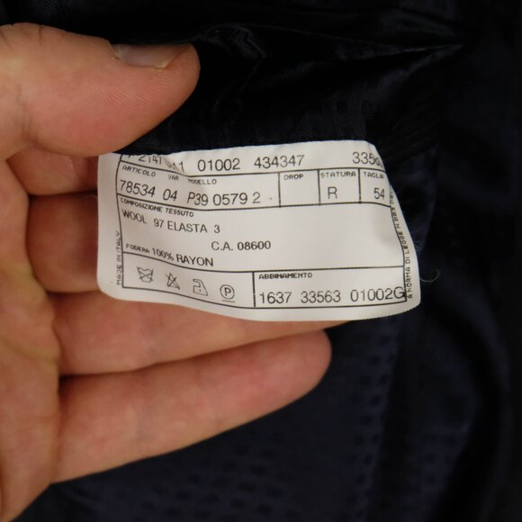 Lab Pal Zileri Suit Mens 54 44 36X32 Black Pin Striped Two Button Vented Wool - Picture 10 of 14